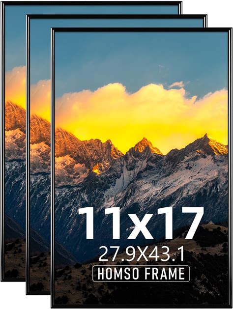 Amazon.com - Homso 11x17 Picture Frame in Black Set of 3, 11x17 Poster ...