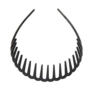 Buy Seeotwo 2 Pieces Resin Hairband Shark Tooth Style Non-Slip Black ...