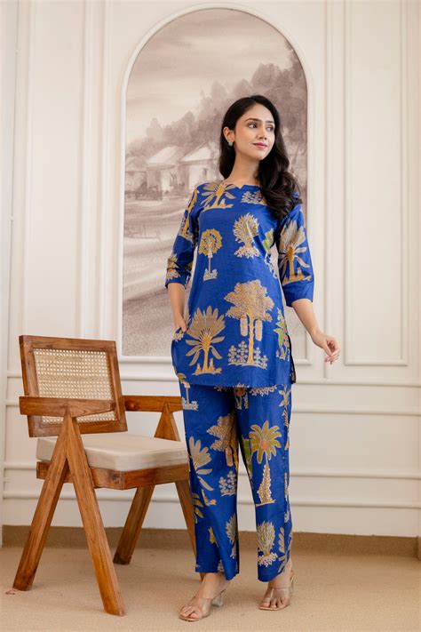 Blue Cotton Botanical Co-ord Set – Me&My