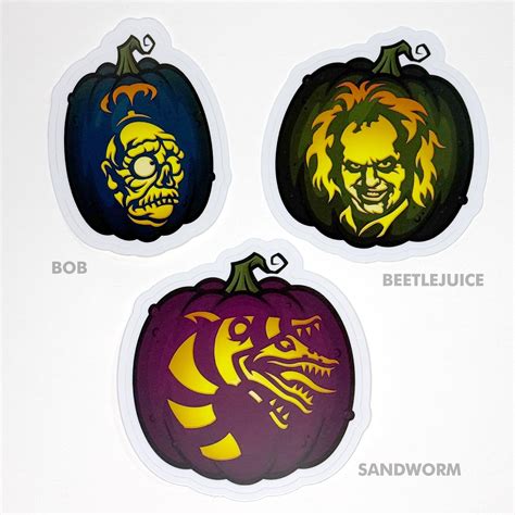 Beetlejuice Pumpkin Stickers – Zombie Pumpkins