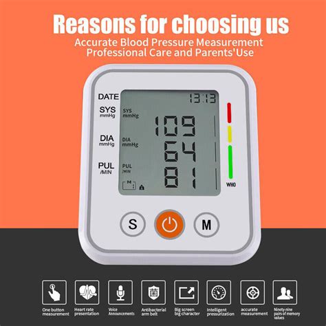Buy Automatic Arm Blood Pressure Monitor Digital BP Cuff Pulse Heart ...