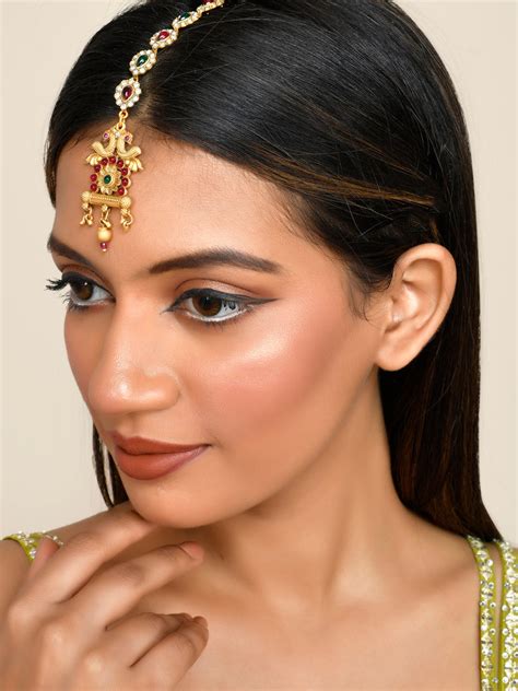 Buy Traditional Gold Plated South Indian Matha Tikka for Women Online ...