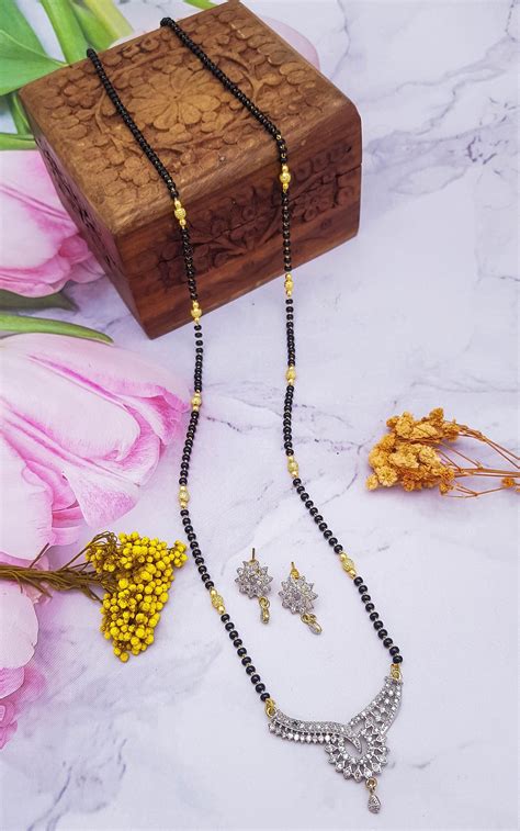 Black bead Mangalya / Mangalsutra chain 24 inches 19612N – Griiham