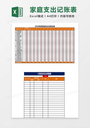 消费明细Excel表格模板下载_熊猫办公