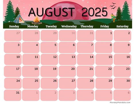 August 2025 Calendar (52 Free PDF Printables)