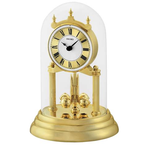9 Anniversary Mantel Clock With Glass Dome And Rotating Pendulum ...