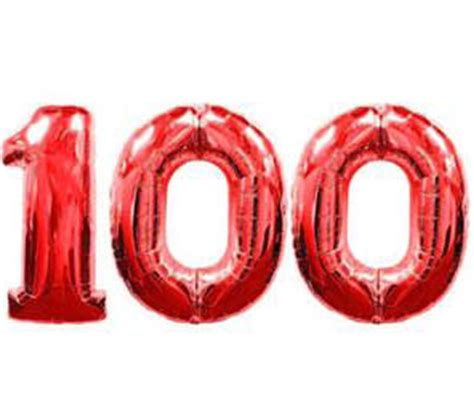 Red Number 100 Balloon, Large 100th Birthday Number Balloons