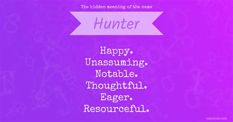 The hidden meaning of the name Hunter | Namious