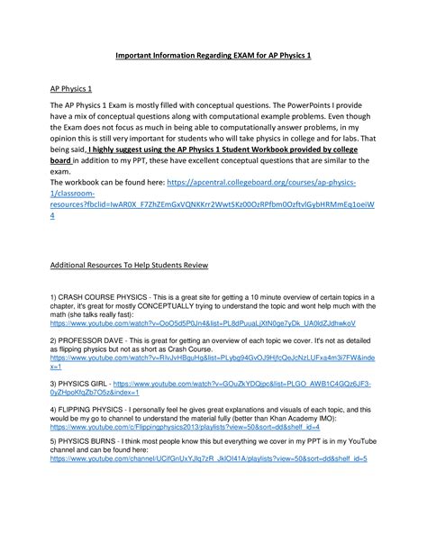 Important Information For Teaching AP Physics 1 | Made By Teachers