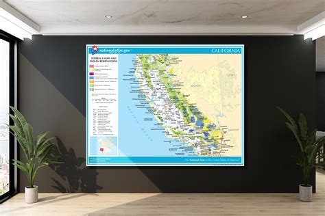 California-National Atlas Federal Lands and Indian Reservations Map, 2022 - Canvas Wrap - map of california reservations