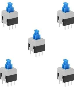 Prowans Switch Mini Push Button 25V 2A 6 Pins (Multicolour) Pack of 5 ...