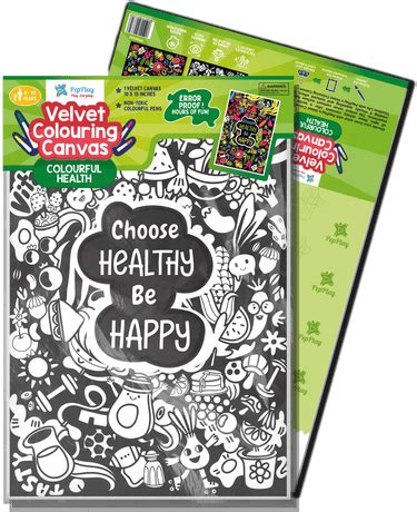 Pepplay Velvet Colouring Card Canvas- Colourful Health | The Mom Store