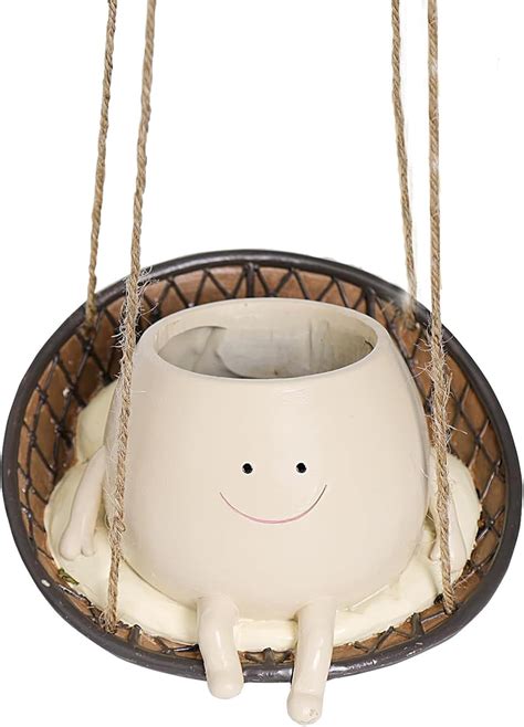 Amazon.com: belupai Hanging Planter,Swing Planter Pots,Resin Head ...