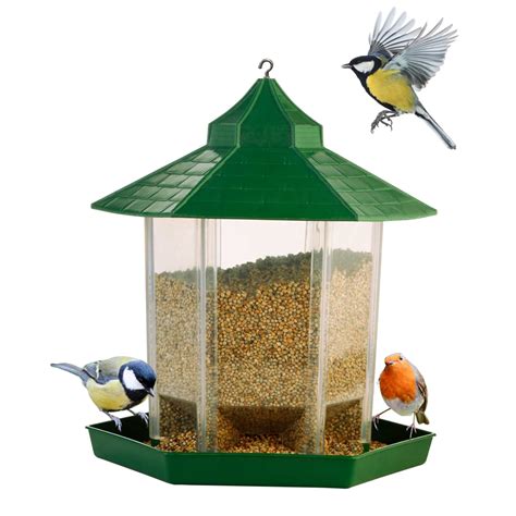 Garden’s Need Hut Shape Bird Feeder 21x21x22cms with 360° Perch ...