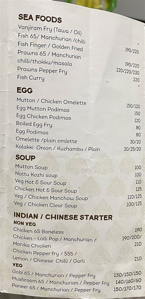 Menu at Sri Vaari Veg & Non-veg Restaurant, Tiruppur