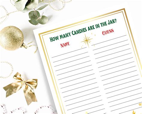 Christmas Candy Guessing Game, Guess How Many Candies in Jar, How Many ...