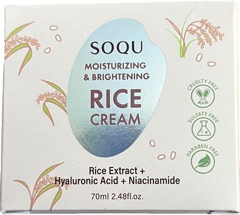 Amazon.com: Soqu Moisturizing & Brightening Rice Cream, 2.48 Fl Oz ...