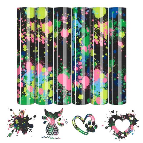 Tintnut Blue Splash HTV Transfer Vinyl - 6 Sheets 10"x12"Watercolor HTV ...