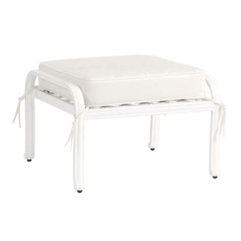 Maison Ottoman with Cushion & White Finish Cast Aluminum Frame