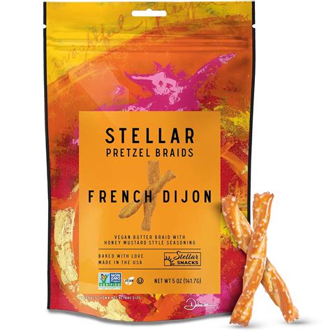 Amazon.com: Stellar Snacks Pretzel Braids, French Dijon Honey Mustard, 5 Oz (Pack of 6), Gourmet ...