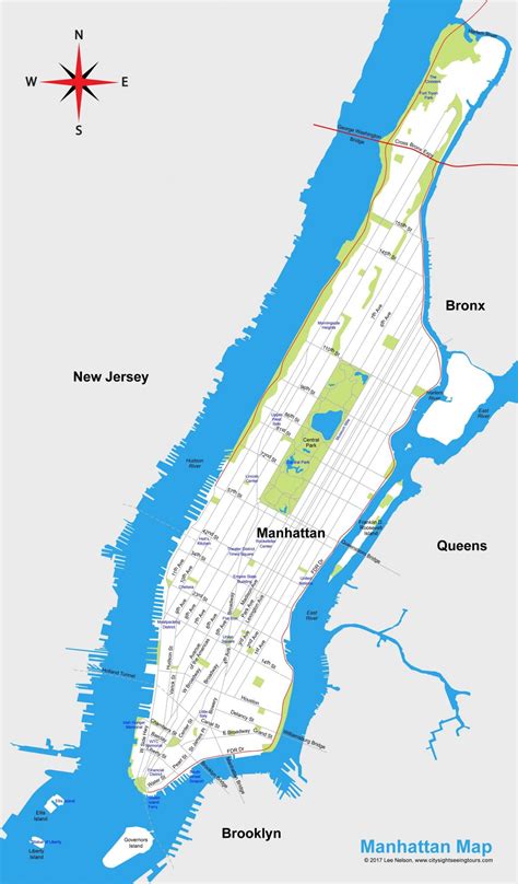 Manhattan city map - Manhattan city map printable (New York - USA)