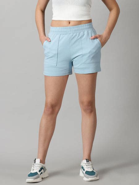 Powder Blue High-rise French Terry shorts – The Short Store