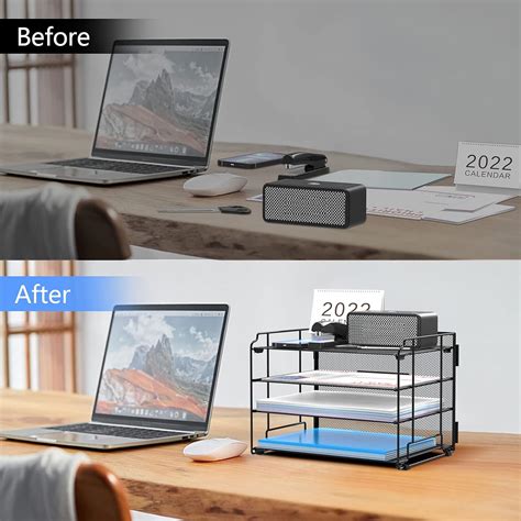 Buy SUPEASY Desktop File Organizer, Mesh File Organizer with 4 Letter ...