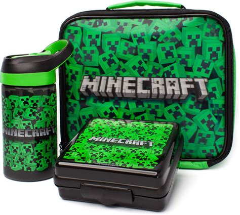 Minecraft Lunch Bag Set | Creeper Adventure for Boys | Lunch Box, Water ...