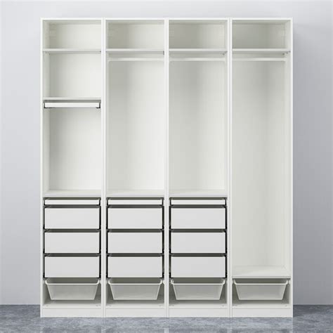 PAX / REINSVOLL wardrobe combination, white/grey-beige, 200x60x236 cm ...