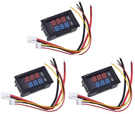 Shockley LED Voltmeter Ammeter, Red and Blue Digital Multimeter Display ...