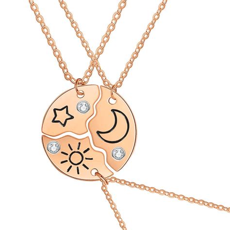 Buy NOASR Bff necklace for 2, Moon Star Friendship Matching Yin Yang ...