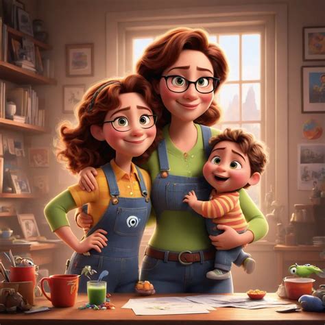 pixar moms create an adventurous character - Disney Pixar AI Generator