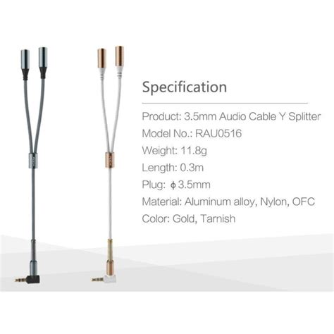 Rock ® Y-Splitter 3.5mm Tangle Free Stereo Headphone + Microphone Audio ...