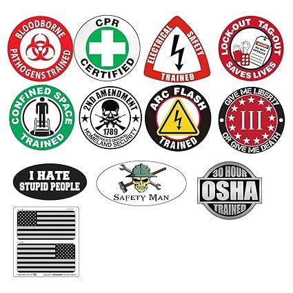 Helmet Sticker BUNDLE 21918 (12 Stickers Included) Full Color Printed ...