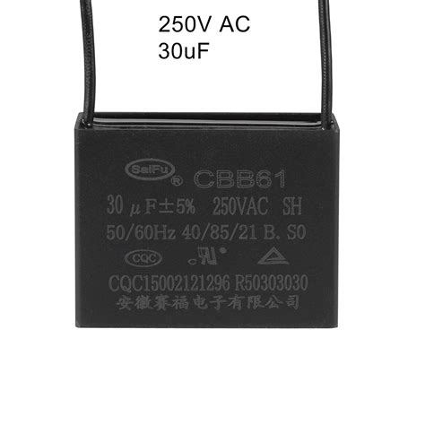 Buy uxcell Ceiling Fan Capacitor CBB61 30uF 250V AC 2 Wires Metallized ...