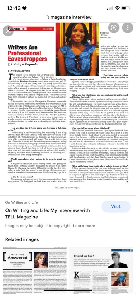 Interview Article for Magazine Example 的图像结果