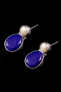 Buy Silver Plated Gemstone Embellished Studs by Noor Online at Aza ...