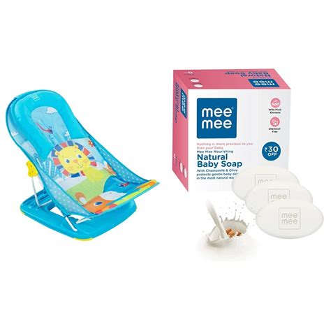 Mee Mee New Born Spacious Baby Bather Bath Chair & Mee Mee Nourishing ...