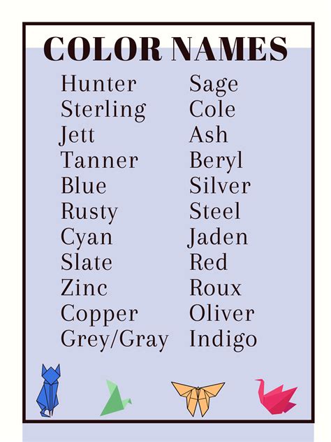 Image result for Color Schemes with Names