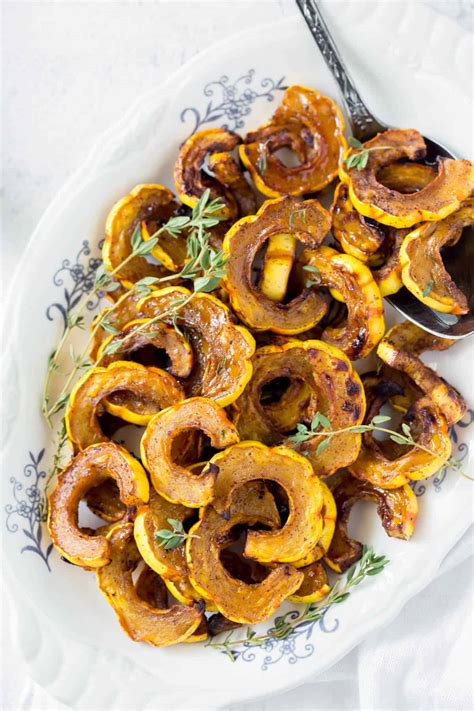Roasted Delicata Squash with Maple Cinnamon - Spoonful of Flavor