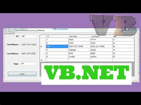 VB.NET DataGridView Tutorial 的图像结果