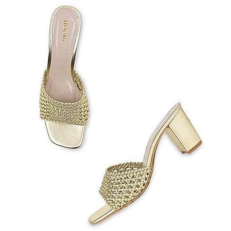 Rocia Gold Women Metallic Woven Heels