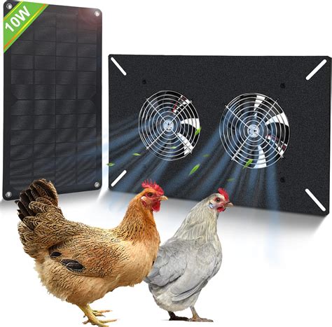 Buy 10W Solar Powered Dual Fan Kits Chicken Coops Solar Fan for Small ...