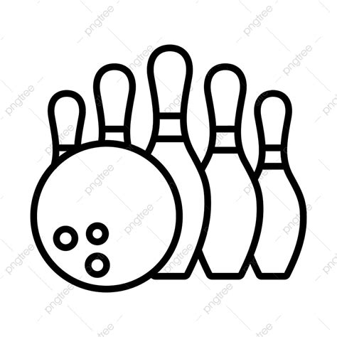 Bowling Pin And Ball Vector Icon Design Templates On White Background ...