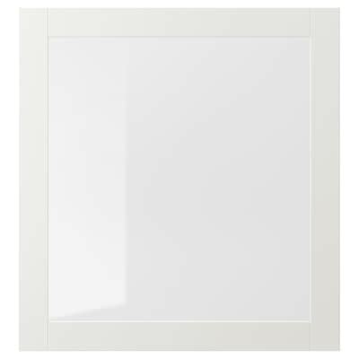 SINDVIK Glass door, white, clear glass, 60x64 cm - IKEA
