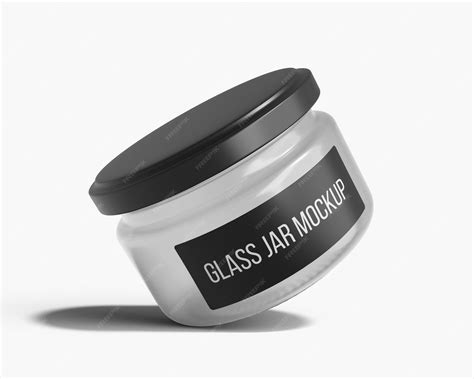 Premium PSD | Clear glass jar packaging mockup