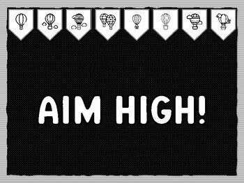 AIM HIGH! Hot Air Balloon Bulletin Board Kit, Ready to print school ...