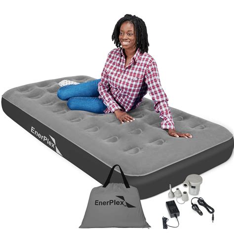 EnerPlex Never-Leak Camping Series Twin/Queen Camping Airbed with High ...