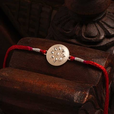 Vintage Armour 0.01 Carat Lab-Grown Diamond 999 Silver Coin Rakhi ...