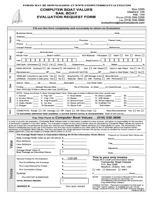 Canada Computer Boat Values Sailboat Evaluation Request Form 2015-2025 ...